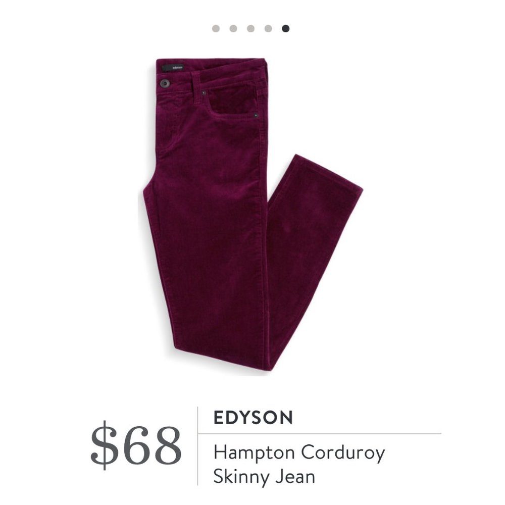 Edyson Hampton Skinny Corduroy Jeans Dark Purple